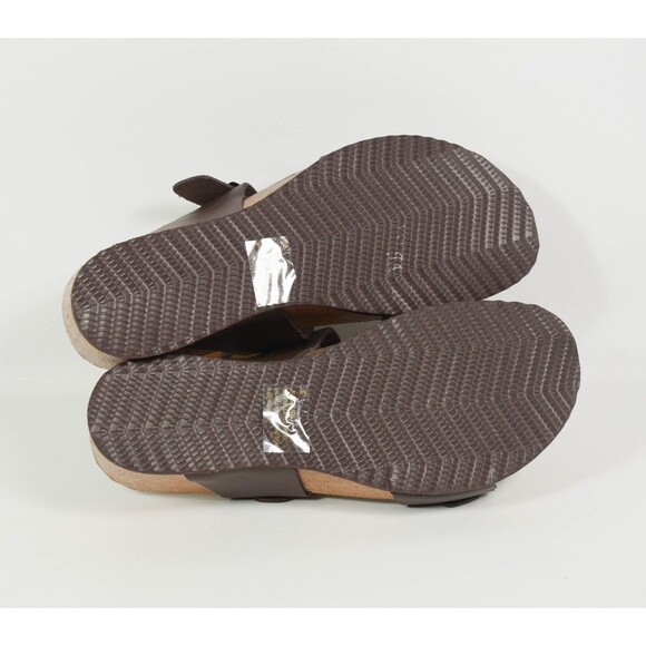 NWT Project Cloud Memory Foam Leather Wedge Double Buckle Brown Sandals Sz 6 - Picture 5 of 5